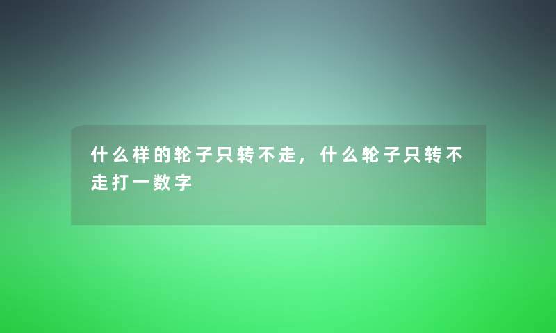 什么样的轮子只转不走,什么轮子只转不走打一数字 什么样的轮子只转不走,什么轮子只转不走打一数字
