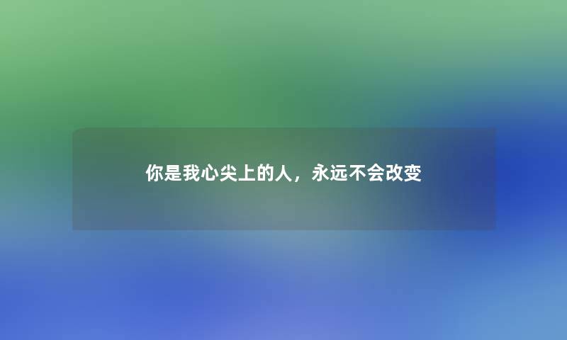 你是我心尖上的人，永远不会改变