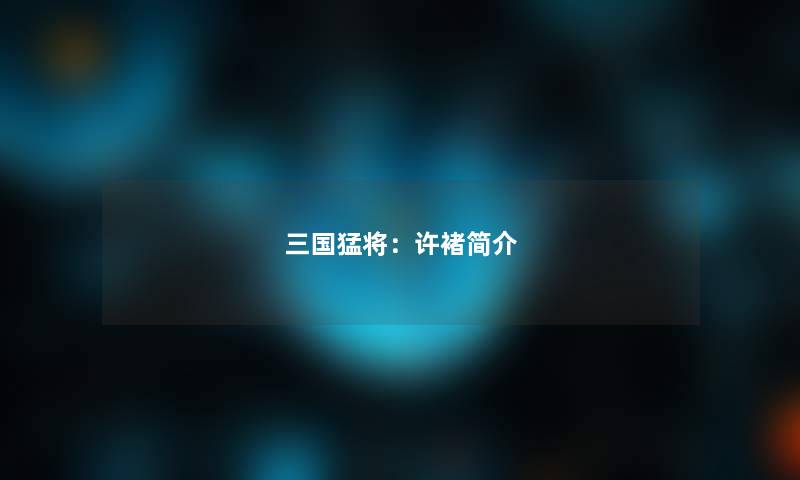三国猛将：许褚简介