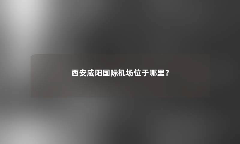 西安咸阳国际机场位于哪里？