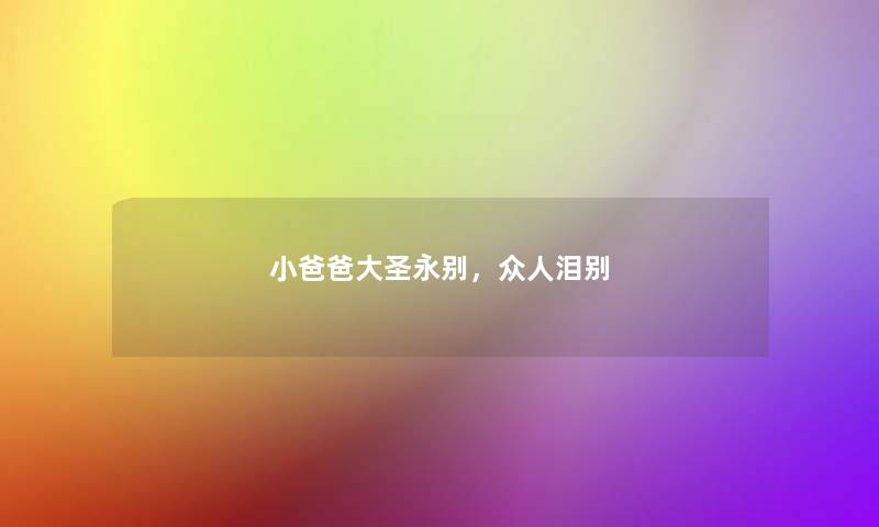 小爸爸大圣永别，众人泪别