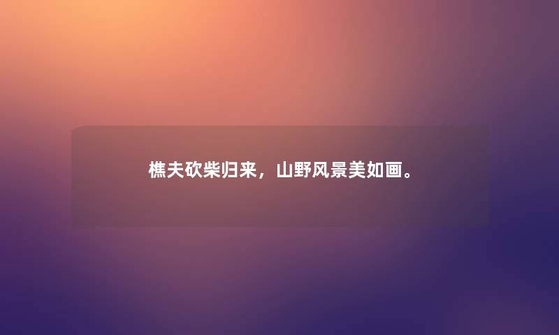 樵夫砍柴归来，山野风景美如画。