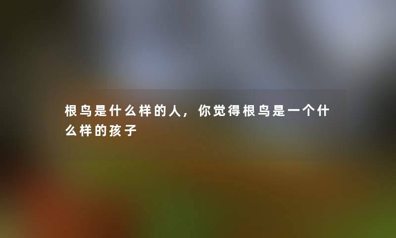 根鸟是什么样的人,你觉得根鸟是一个什么样的孩子