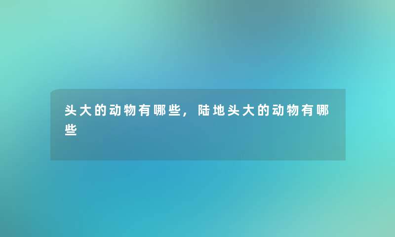 头大的动物有哪些,陆地头大的动物有哪些