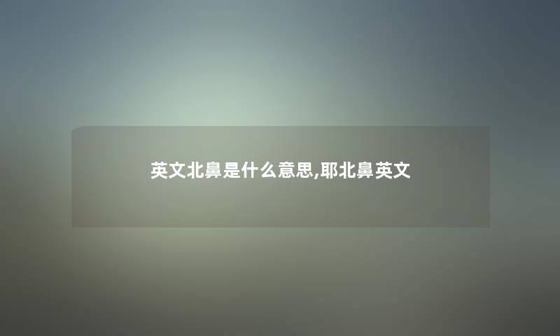 英文北鼻是什么意思,耶北鼻英文