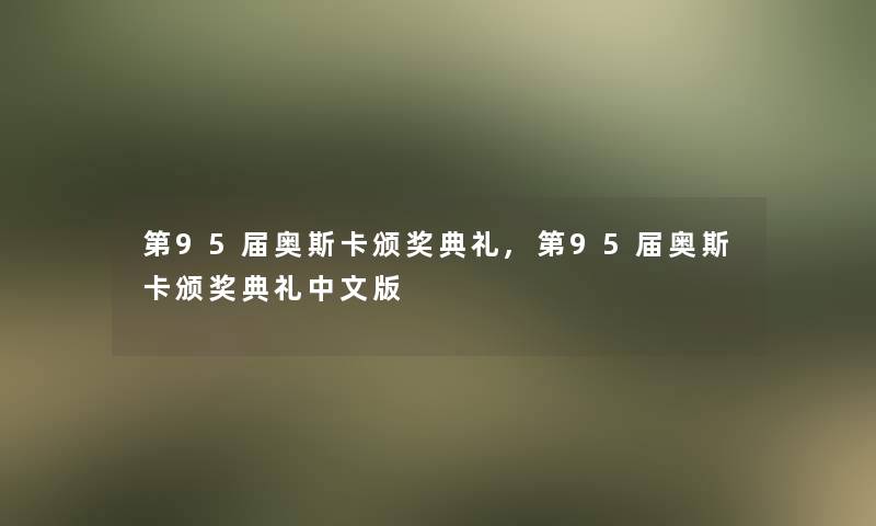 第95届奥斯卡颁奖典礼,第95届奥斯卡颁奖典礼中文版
