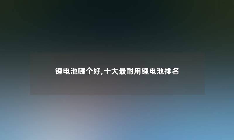 锂电池哪个好,一些耐用锂电池推荐