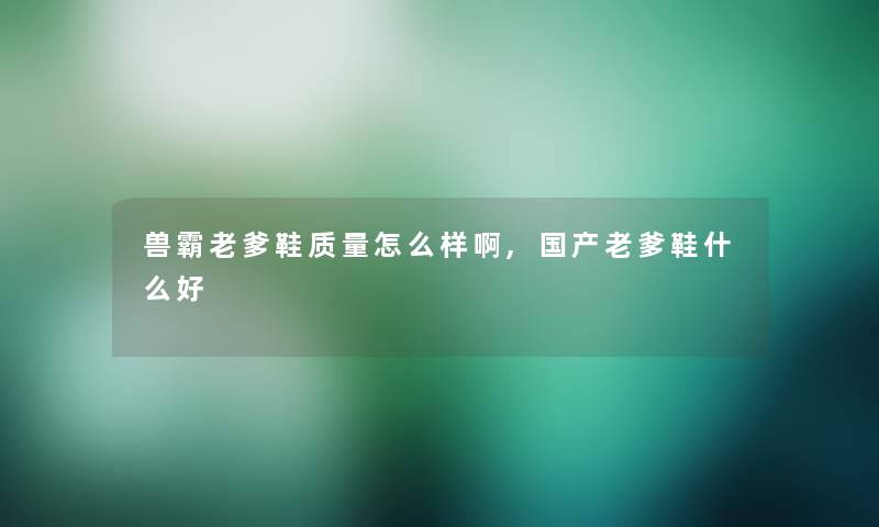 兽霸老爹鞋质量怎么样啊,国产老爹鞋什么好 兽霸老爹鞋质量怎么样啊,国产老爹鞋什么好