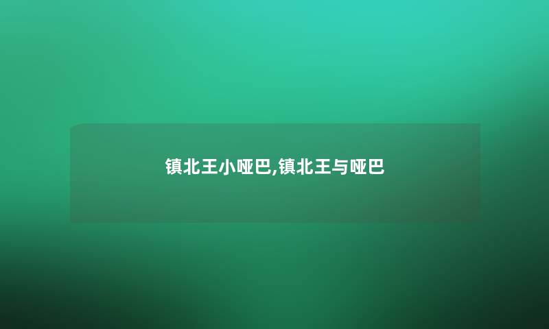 镇北王小哑巴,镇北王与哑巴
