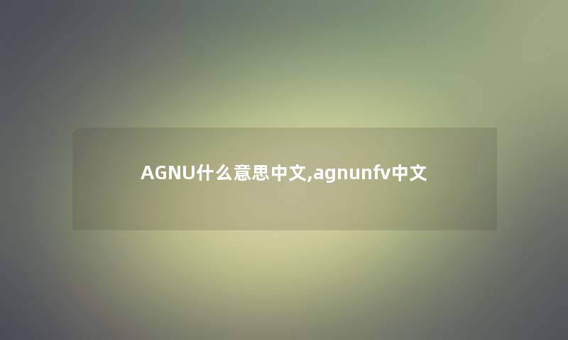 AGNU什么意思中文,agnunfv中文