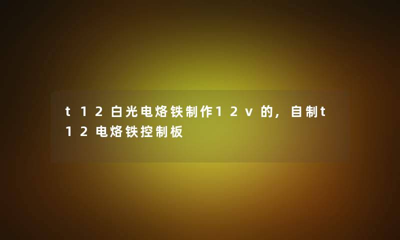 t12白光电烙铁制作12v的,自制t12电烙铁控制板 t12白光电烙铁制作12v的,自制t12电烙铁控制板