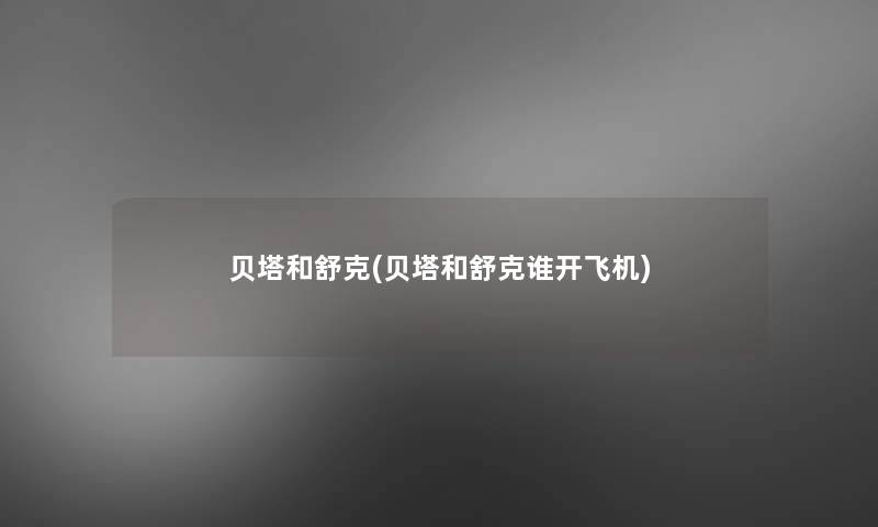 贝塔和舒克(贝塔和舒克谁开飞机)