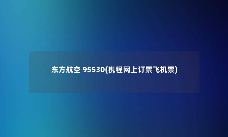东方航空 95530(携程网上订票飞机票) 东方航空 95530(携程网上订票飞机票)