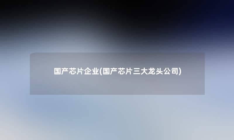 国产芯片企业(国产芯片三大龙头公司)