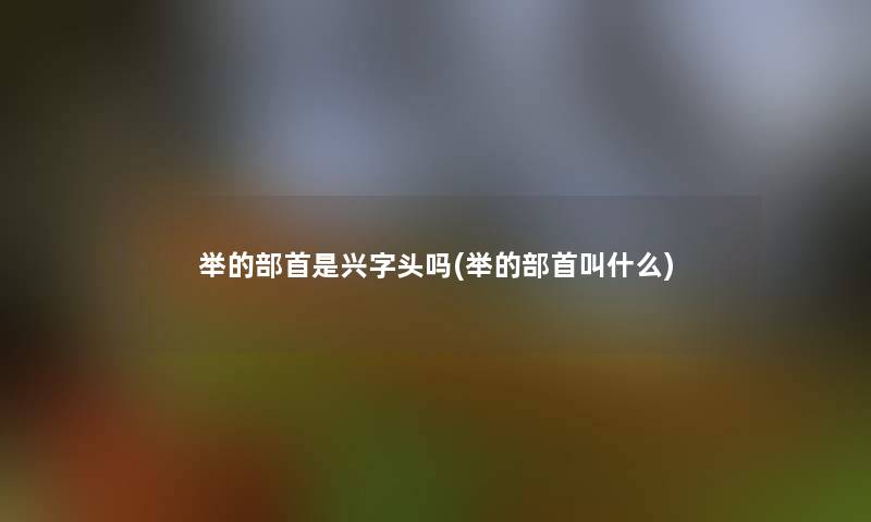 举的部首是兴字头吗(举的部首叫什么)