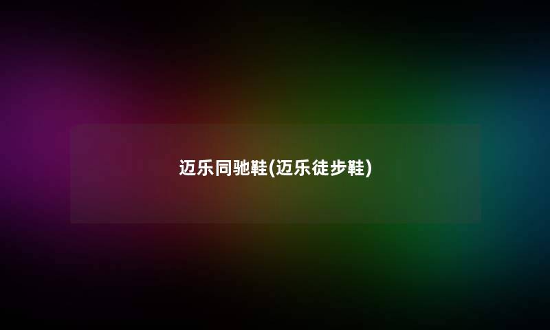迈乐同驰鞋(迈乐徒步鞋)