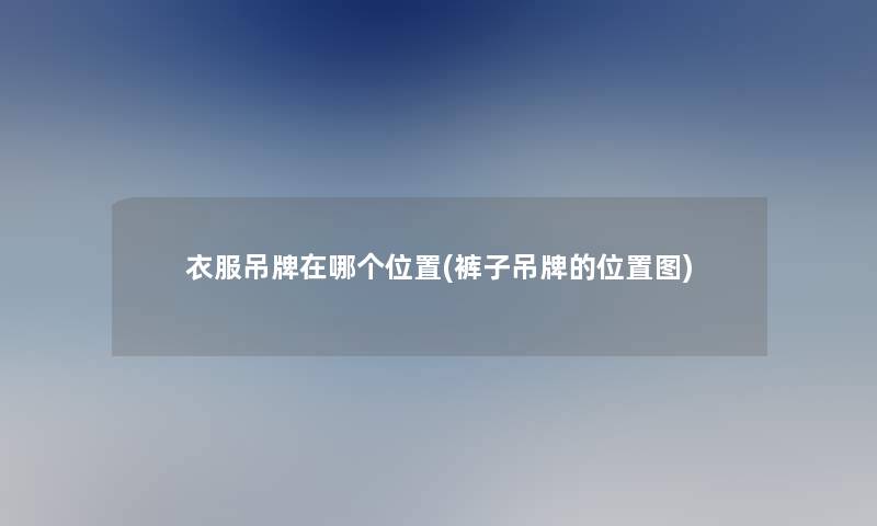 衣服吊牌在哪个位置(裤子吊牌的位置图)